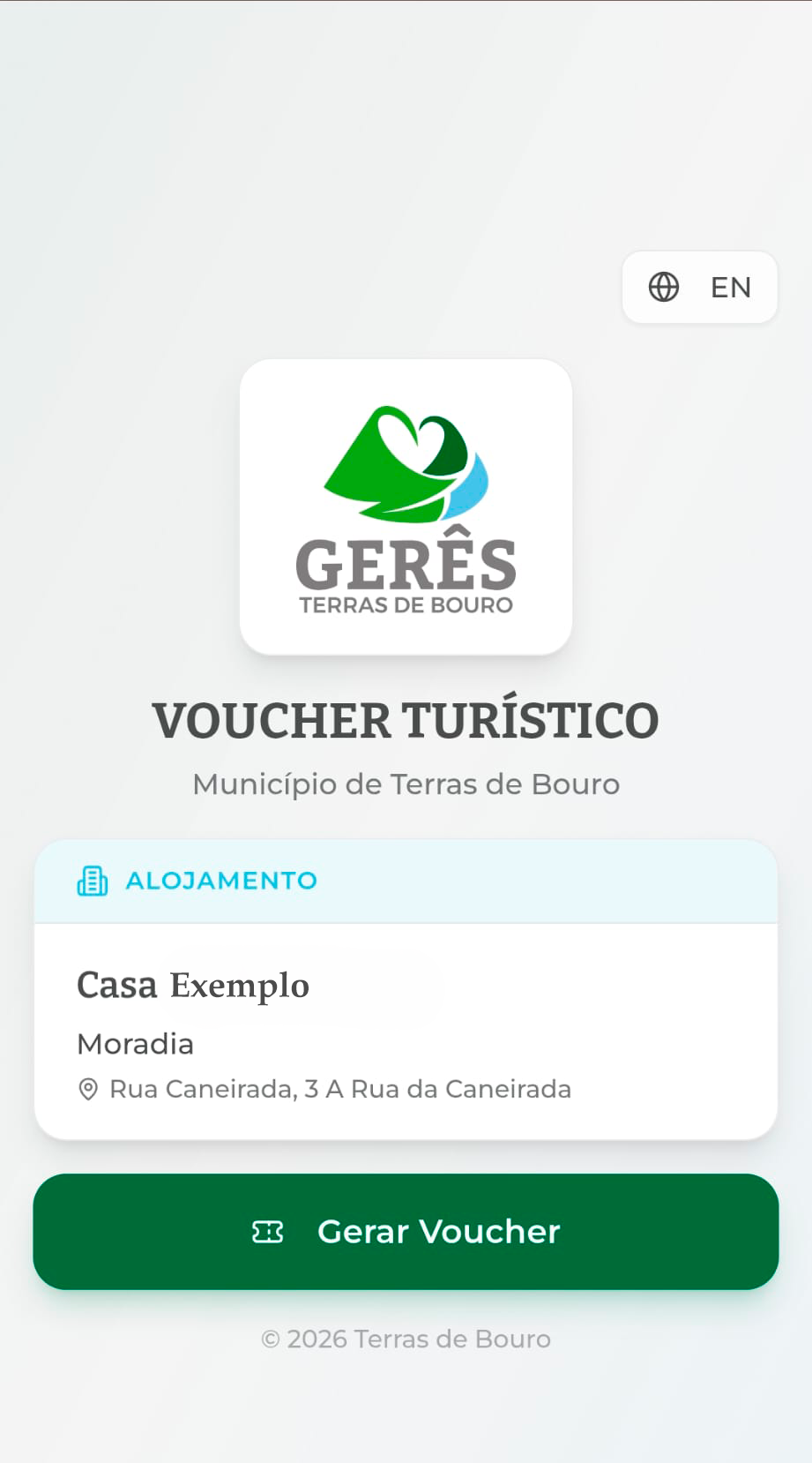 Opção Gerar Voucher